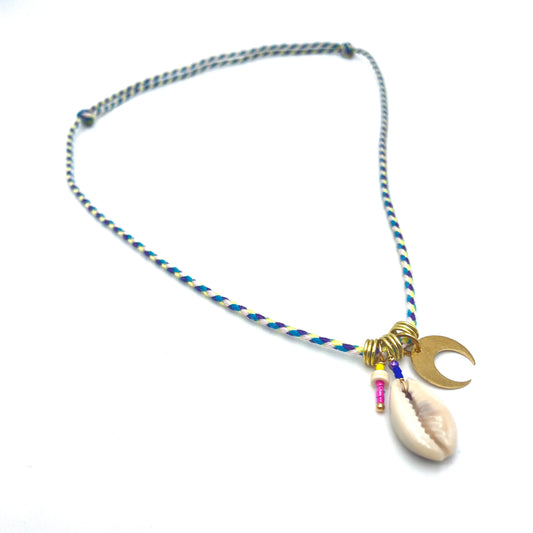 Collier cordon cauri-Lune