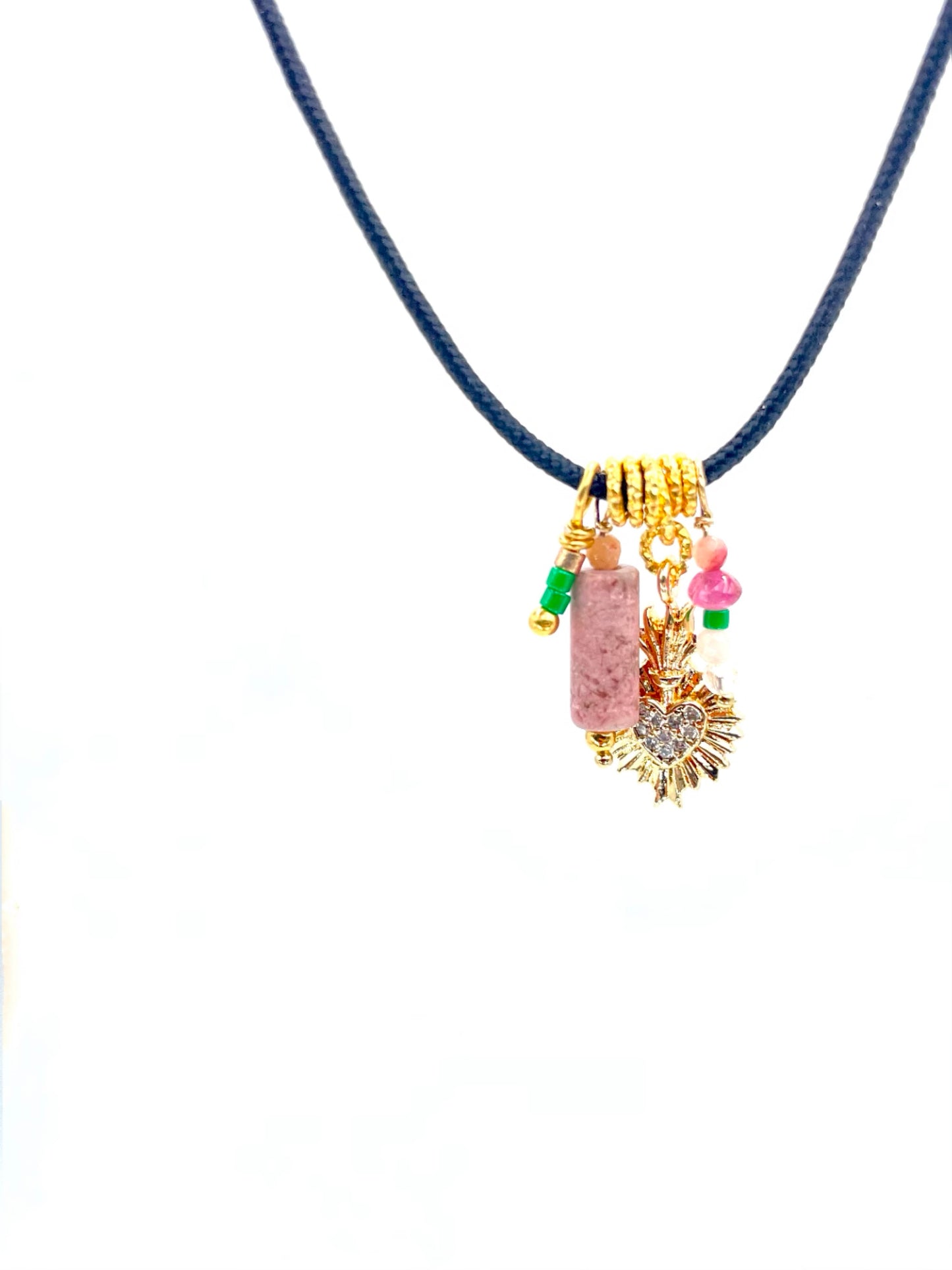 Collier cœur flamboyant