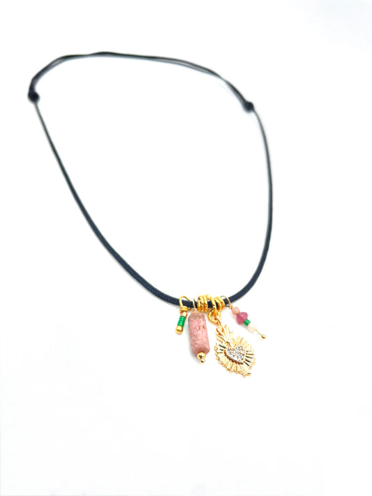 Collier cœur flamboyant